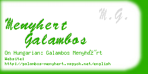 menyhert galambos business card